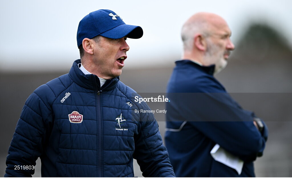 21 May 2023; Kildare selector Anthony Rainbow, left, and Kildare manager Glenn Ryan during the GAA Football All-Ireland Senior Championship Round 1 match between Sligo and Kildare at Markievicz Park in Sligo. Photo by Ramsey Cardy/Sportsfile