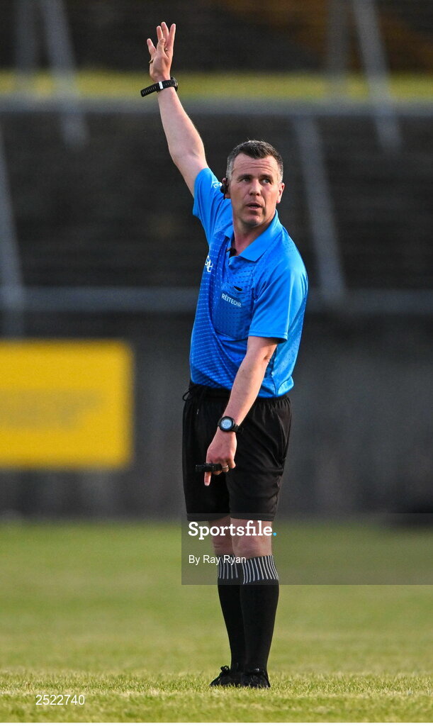26 May 2023; Referee Dermot Lyons during the 2023 Electric Ireland Connacht GAA Football Minor Championship Final between Galway and Mayo at Tuam Stadium in Galway. Photo by Ray Ryan/Sportsfile