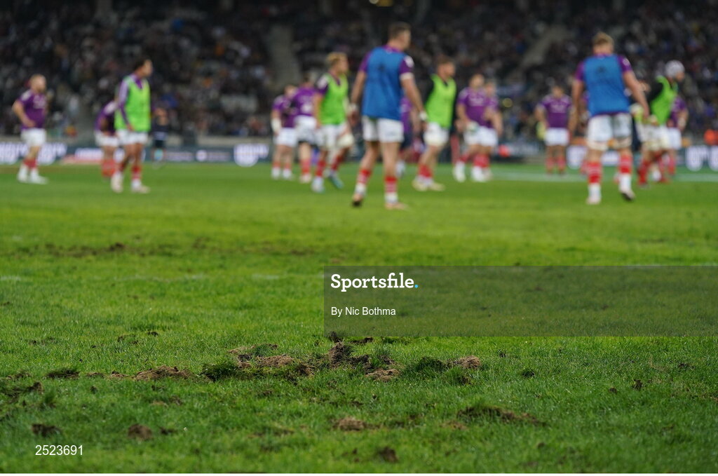 27 May 2023; A view of the pitch during the warm up ahead of the United Rugby Championship Final match between DHL Stormers and Munster at DHL Stadium in Cape Town, South Africa. Photo by Nic Bothma/Sportsfile