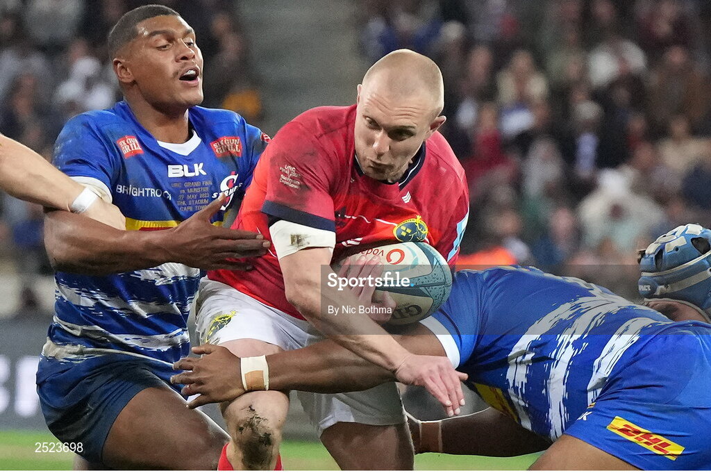 27 May 2023; Keith Earls of Munster in action during the United Rugby Championship Final match between DHL Stormers and Munster at DHL Stadium in Cape Town, South Africa. Photo by Nic Bothma/Sportsfile