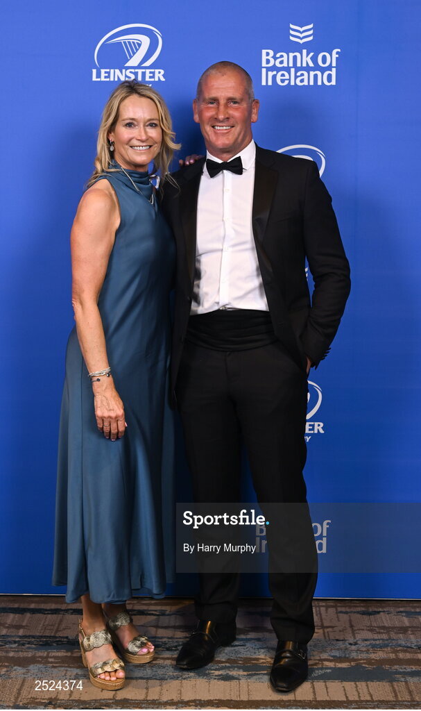 28 May 2023; On arrival at the Leinster Rugby Awards Ball is Stuart and Nina Lancaster. The Leinster Rugby Awards Ball, which took place at the Clayton Hotel Burlington Road in Dublin, was a celebration of the 2022/23 Leinster Rugby. Photo by Harry Murphy/Sportsfile