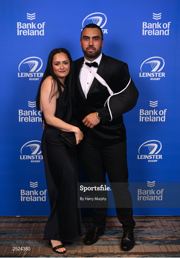 28 May 2023; On arrival at the Leinster Rugby Awards Ball is Charlie and Gaynor Ngatai . The Leinster Rugby Awards Ball, which took place at the Clayton Hotel Burlington Road in Dublin, was a celebration of the 2022/23 Leinster Rugby. Photo by Harry Murphy/Sportsfile