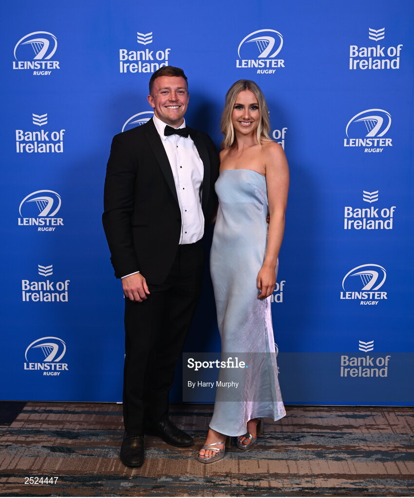 28 May 2023; On arrival at the Leinster Rugby Awards Ball is Liam Turner and Emma Kiernan. The Leinster Rugby Awards Ball, which took place at the Clayton Hotel Burlington Road in Dublin, was a celebration of the 2022/23 Leinster Rugby season. Photo by Harry Murphy/Sportsfile