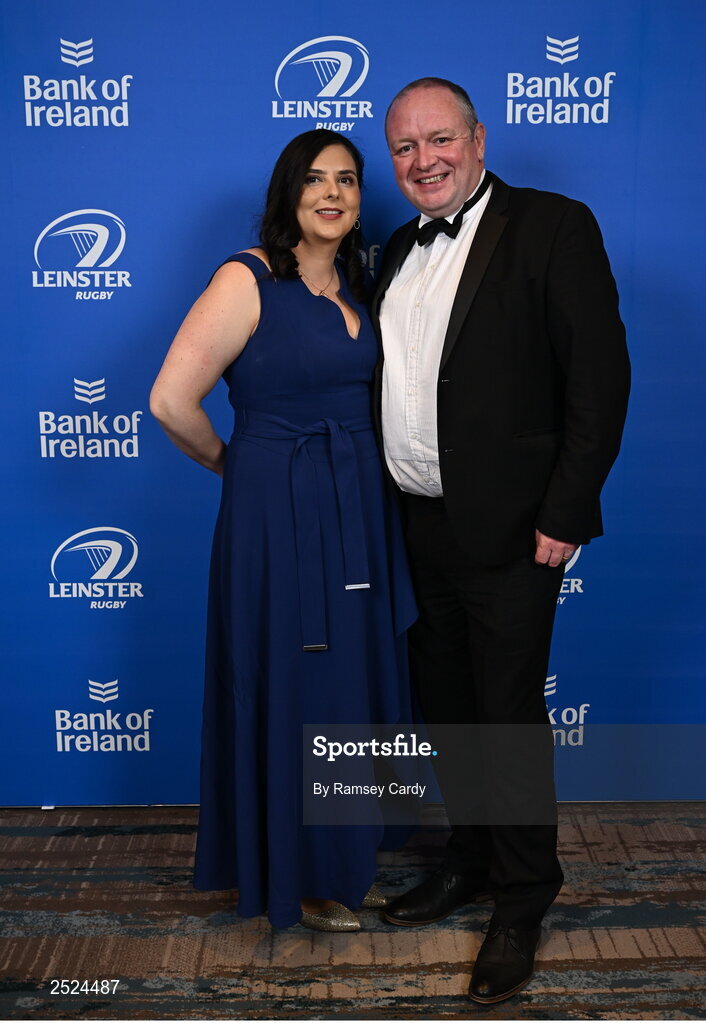 28 May 2023; Tanya and James Nolan at the Leinster Rugby Awards Ball, which took place at the Clayton Hotel Burlington Road in Dublin, was a celebration of the 2022/23 Leinster Rugby season. Photo by Ramsey Cardy/Sportsfile