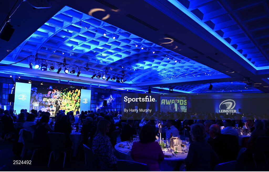 28 May 2023; MC Craig Doyle during the Leinster Rugby Awards Ball, which took place at The Clayton Hotel Burlington Road in Dublin, was a celebration of the 2022/23 Leinster Rugby season. Photo by Harry Murphy/Sportsfile