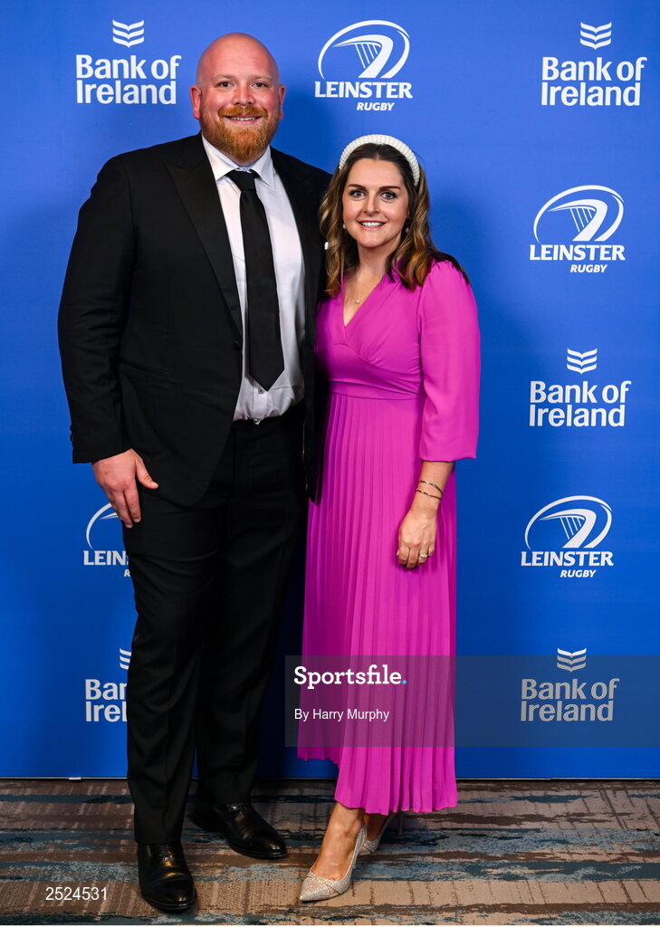 28 May 2023; On arrival at the Leinster Rugby Awards Ball is Gordon and Elaine Britchfield. The Leinster Rugby Awards Ball, which took place at the Clayton Hotel Burlington Road in Dublin, was a celebration of the 2022/23 Leinster Rugby season. Photo by Harry Murphy/Sportsfile
