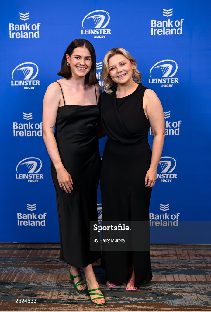 28 May 2023; On arrival at the Leinster Rugby Awards Ball is Juliette Fortune and Lauren Casey. The Leinster Rugby Awards Ball, which took place at the Clayton Hotel Burlington Road in Dublin, was a celebration of the 2022/23 Leinster Rugby season. Photo by Harry Murphy/Sportsfile
