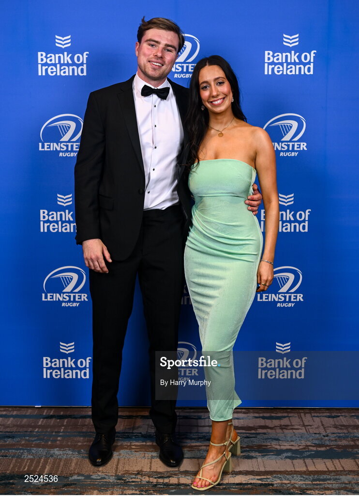28 May 2023; On arrival at the Leinster Rugby Awards Ball is David Doody and Laura Díez. The Leinster Rugby Awards Ball, which took place at the Clayton Hotel Burlington Road in Dublin, was a celebration of the 2022/23 Leinster Rugby season. Photo by Harry Murphy/Sportsfile