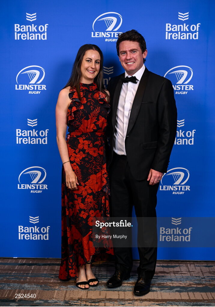 28 May 2023; On arrival at the Leinster Rugby Awards Ball is Paul Cahill and Aine Delany. The Leinster Rugby Awards Ball, which took place at the Clayton Hotel Burlington Road in Dublin, was a celebration of the 2022/23 Leinster Rugby season. Photo by Harry Murphy/Sportsfile
