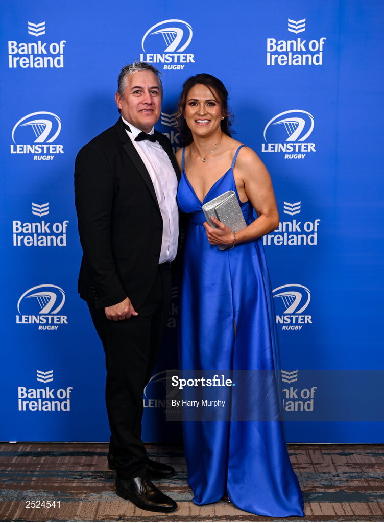 28 May 2023; On arrival at the Leinster Rugby Awards Ball is Simon Broughton and Tania Rosser. The Leinster Rugby Awards Ball, which took place at the Clayton Hotel Burlington Road in Dublin, was a celebration of the 2022/23 Leinster Rugby season. Photo by Harry Murphy/Sportsfile