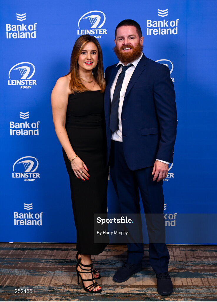 28 May 2023; On arrival at the Leinster Rugby Awards Ball is Ronan O'Donnell and Nuala McCann. The Leinster Rugby Awards Ball, which took place at the Clayton Hotel Burlington Road in Dublin, was a celebration of the 2022/23 Leinster Rugby. Photo by Harry Murphy/Sportsfile
