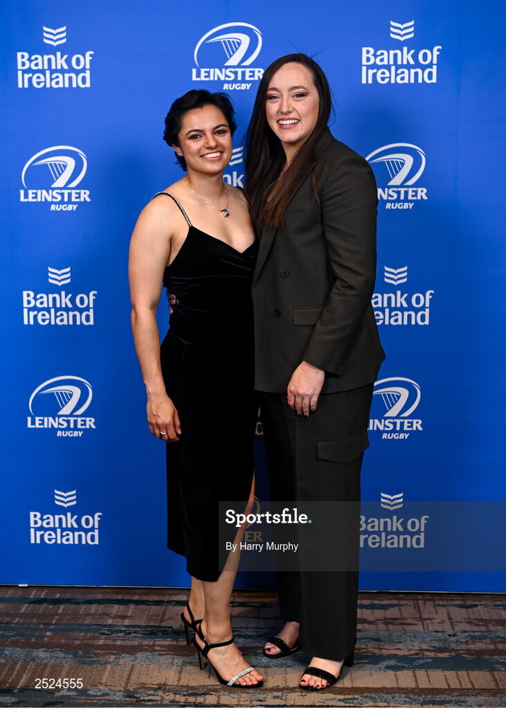28 May 2023; On arrival at the Leinster Rugby Awards Ball is Clodagh Dunne and Vanessa Hullon. The Leinster Rugby Awards Ball, which took place at the Clayton Hotel Burlington Road in Dublin, was a celebration of the 2022/23 Leinster Rugby. Photo by Harry Murphy/Sportsfile