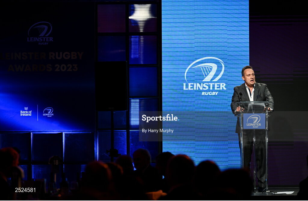 28 May 2023; Mario Rosenstock during Leinster Rugby Awards Ball, which took place at The Clayton Hotel Burlington Road in Dublin, was a celebration of the 2022/23 Leinster Rugby season. Photo by Harry Murphy/Sportsfile