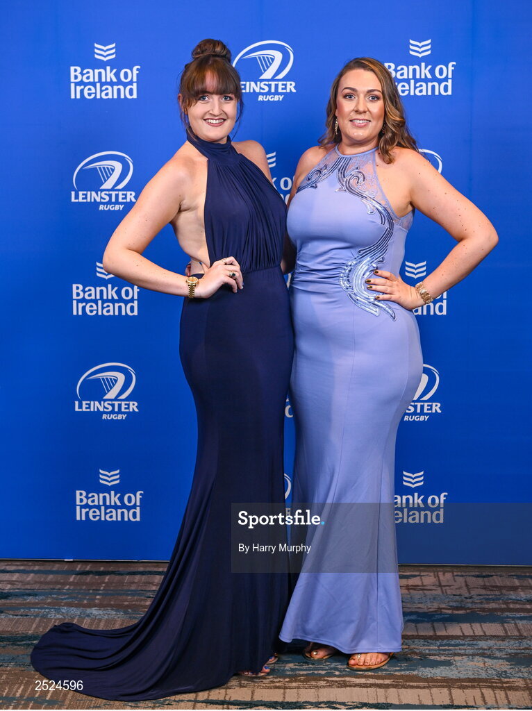 28 May 2023; On arrival at the Leinster Rugby Awards Ball is Lisa and April McEntee. The Leinster Rugby Awards Ball, which took place at the Clayton Hotel Burlington Road in Dublin, was a celebration of the 2022/23 Leinster Rugby season. Photo by Harry Murphy/Sportsfile