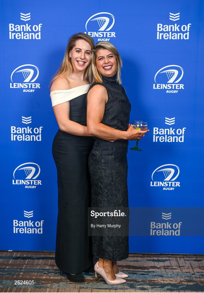 28 May 2023; On arrival at the Leinster Rugby Awards Ball is Emma Murphy and Ailsa Hughes. The Leinster Rugby Awards Ball, which took place at the Clayton Hotel Burlington Road in Dublin, was a celebration of the 2022/23 Leinster Rugby season. Photo by Harry Murphy/Sportsfile