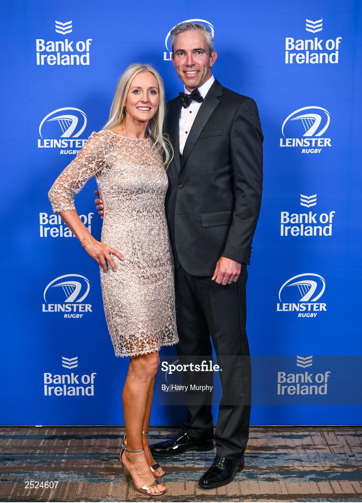 28 May 2023; On arrival at the Leinster Rugby Awards Ball is Judy and Gary Mulane. The Leinster Rugby Awards Ball, which took place at the Clayton Hotel Burlington Road in Dublin, was a celebration of the 2022/23 Leinster Rugby season. Photo by Harry Murphy/Sportsfile