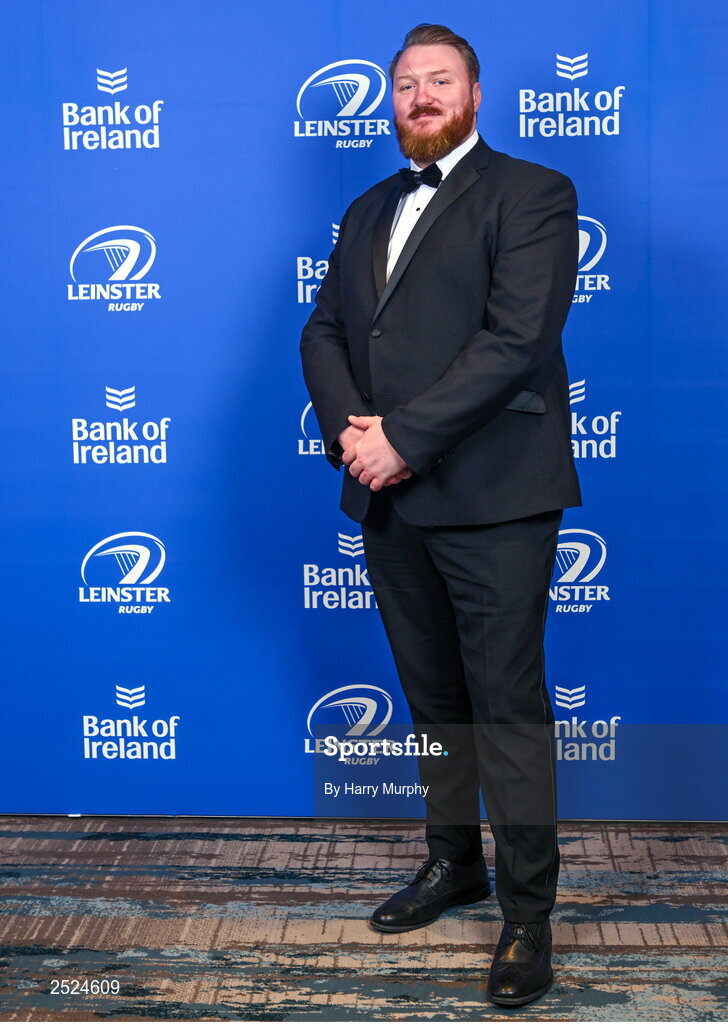 28 May 2023; On arrival at the Leinster Rugby Awards Ball is Robert Maguire. The Leinster Rugby Awards Ball, which took place at the Clayton Hotel Burlington Road in Dublin, was a celebration of the 2022/23 Leinster Rugby season. Photo by Harry Murphy/Sportsfile