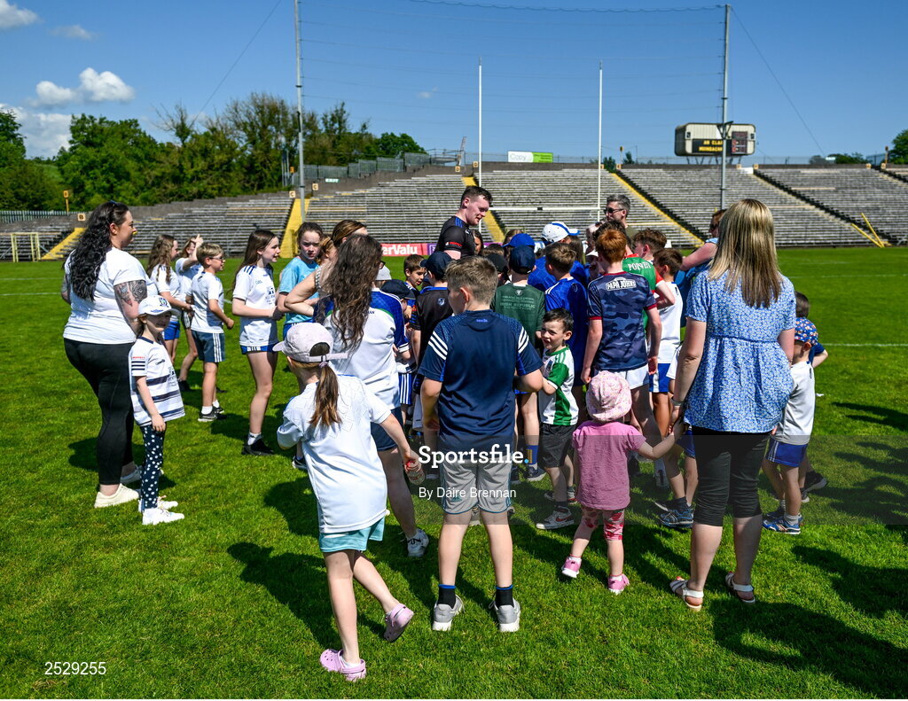 4 June 2023; Supporters gather around Rory Beggan of Monaghan after the GAA Football All-Ireland Senior Championship Round 2 match between Monaghan and Clare at St Tiernach's Park in Clones, Monaghan. Photo by Daire Brennan/Sportsfile