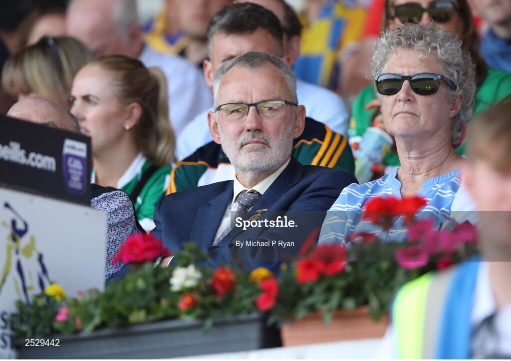 4 June 2023; Uachtarán Chumann Lúthchleas Gael Larry McCarthy during the O’Neills.com GAA Hurling All-Ireland U20 Championship Final match between Cork and Offaly at FBD Semple Stadium in Thurles, Tipperary. Photo by Michael P Ryan/Sportsfile