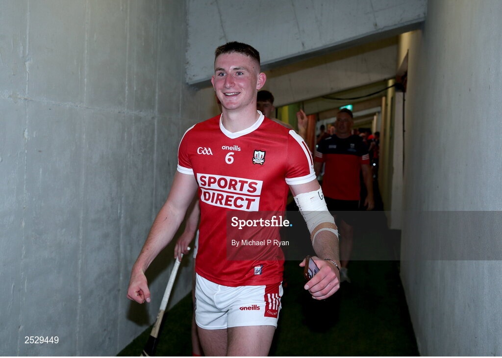 4 June 2023; Ben O'Connor of Cork after the O’Neills.com GAA Hurling All-Ireland U20 Championship Final match between Cork and Offaly at FBD Semple Stadium in Thurles, Tipperary. Photo by Michael P Ryan/Sportsfile