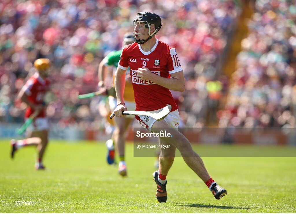 4 June 2023; Eoin Downey of Cork during the O’Neills.com GAA Hurling All-Ireland U20 Championship Final match between Cork and Offaly at FBD Semple Stadium in Thurles, Tipperary. Photo by Michael P Ryan/Sportsfile