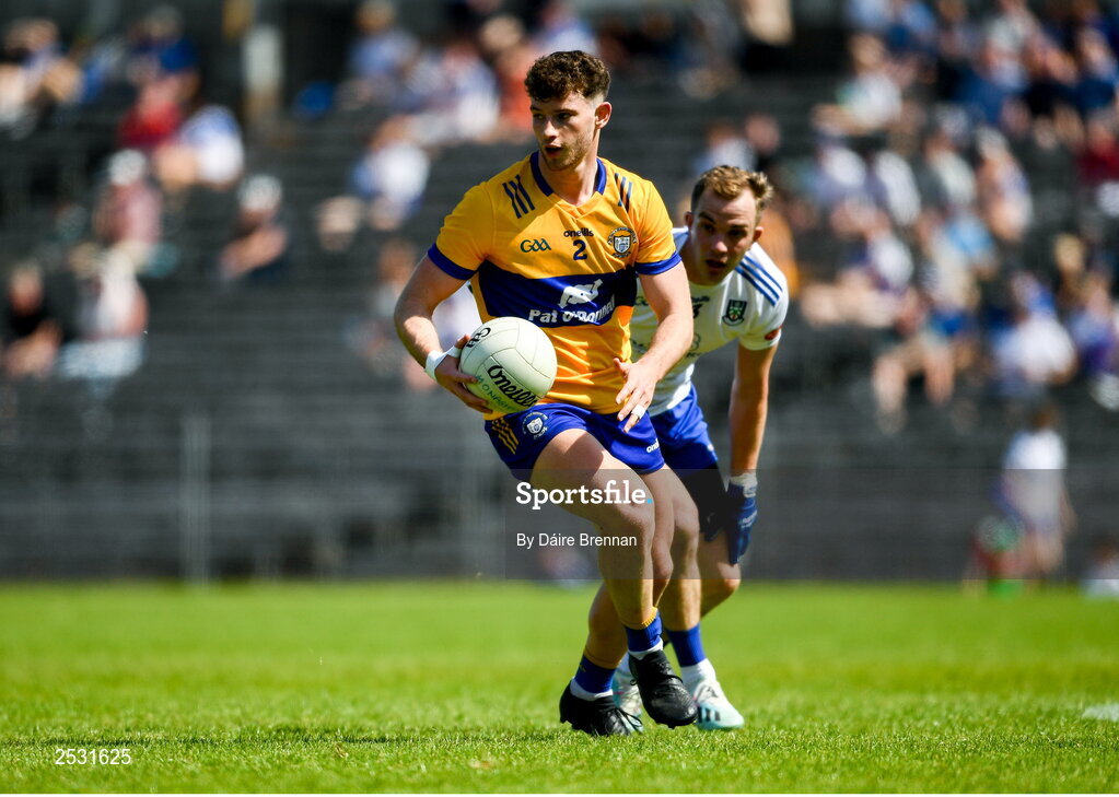 4 June 2023; Ronan Lanigan of Clare during the GAA Football All-Ireland Senior Championship Round 2 match between Monaghan and Clare at St Tiernach's Park in Clones, Monaghan. Photo by Daire Brennan/Sportsfile
