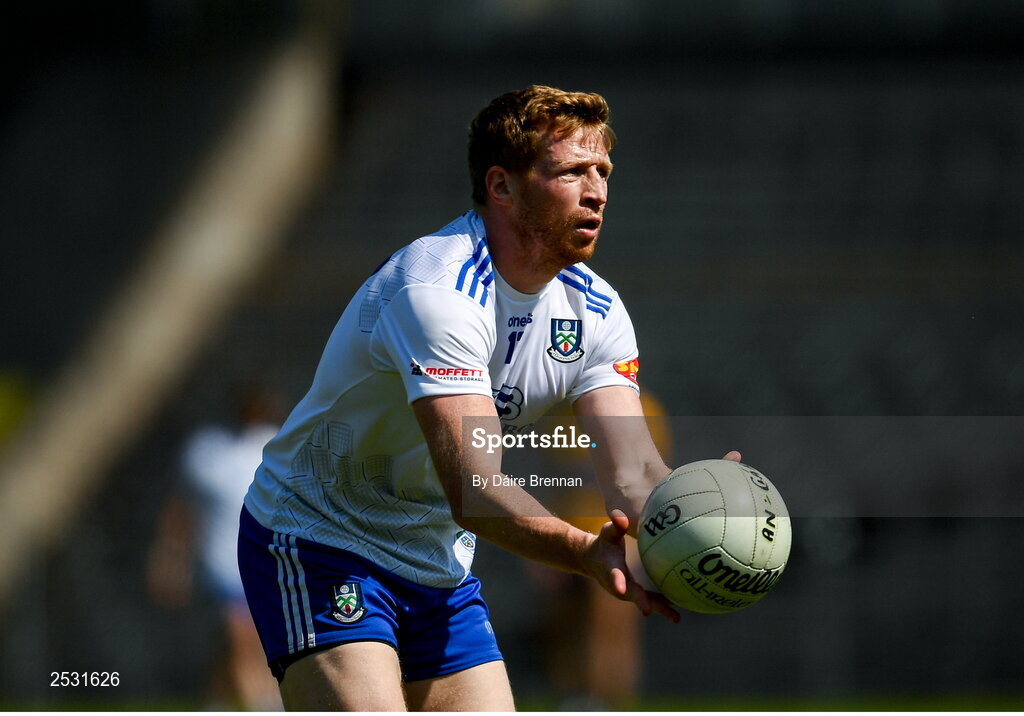 4 June 2023; Kieran Hughes of Monaghan during the GAA Football All-Ireland Senior Championship Round 2 match between Monaghan and Clare at St Tiernach's Park in Clones, Monaghan. Photo by Daire Brennan/Sportsfile