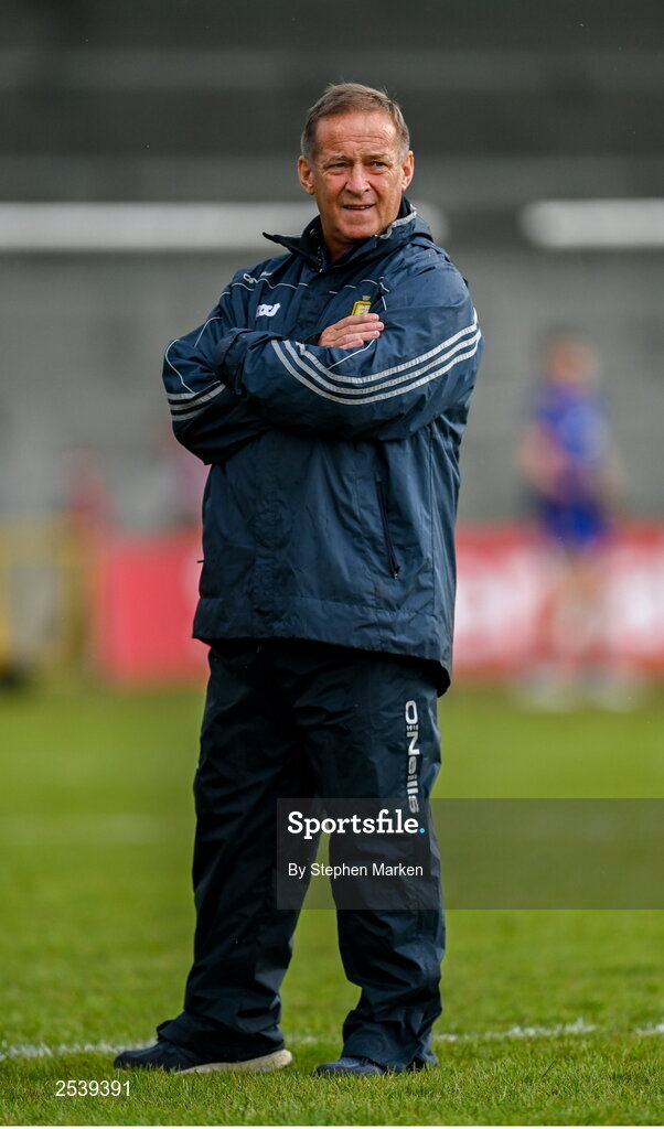 17 June 2023; Clare manager Colm Collins before the GAA Football All-Ireland Senior Championship Round 3 match between Derry and Clare at Glennon Brothers Pearse Park in Longford. Photo by Stephen Marken/Sportsfile