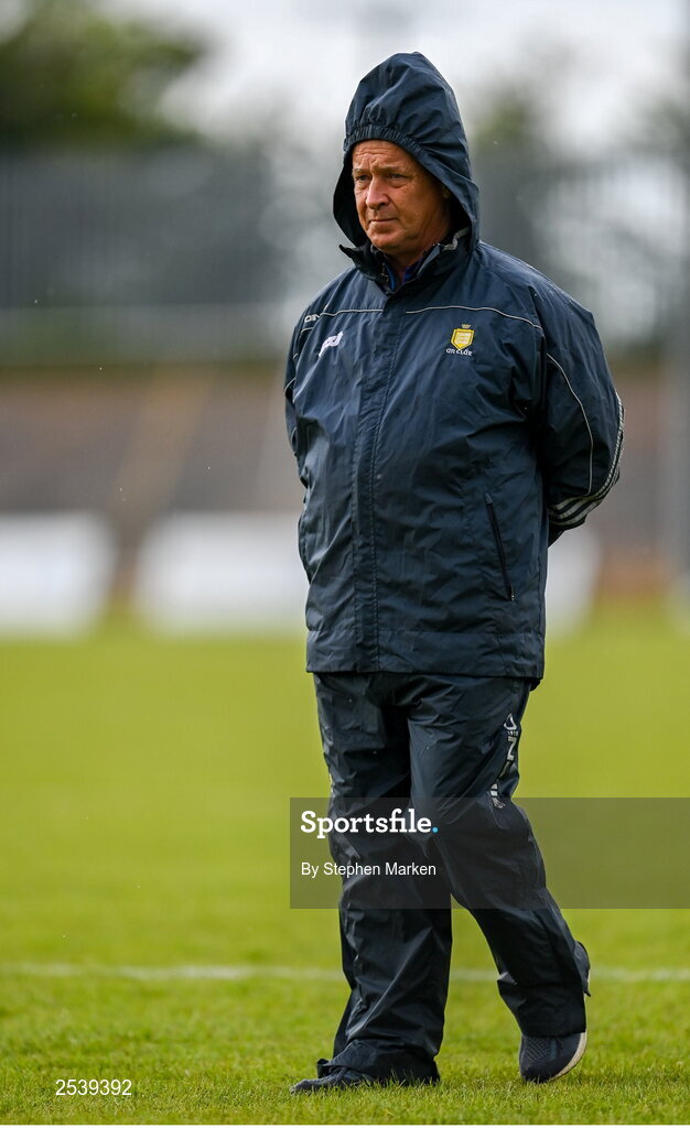 17 June 2023; Clare manager Colm Collins before the GAA Football All-Ireland Senior Championship Round 3 match between Derry and Clare at Glennon Brothers Pearse Park in Longford. Photo by Stephen Marken/Sportsfile