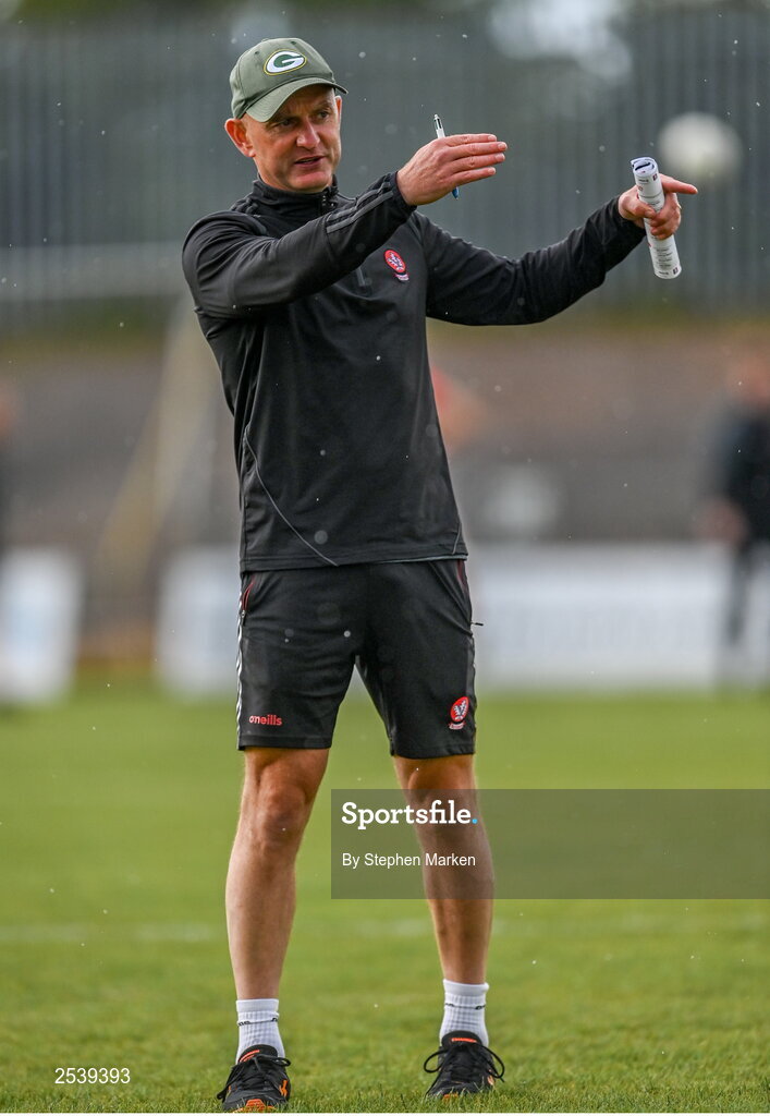 17 June 2023; Derry manager Ciaran Meenagh before the GAA Football All-Ireland Senior Championship Round 3 match between Derry and Clare at Glennon Brothers Pearse Park in Longford. Photo by Stephen Marken/Sportsfile