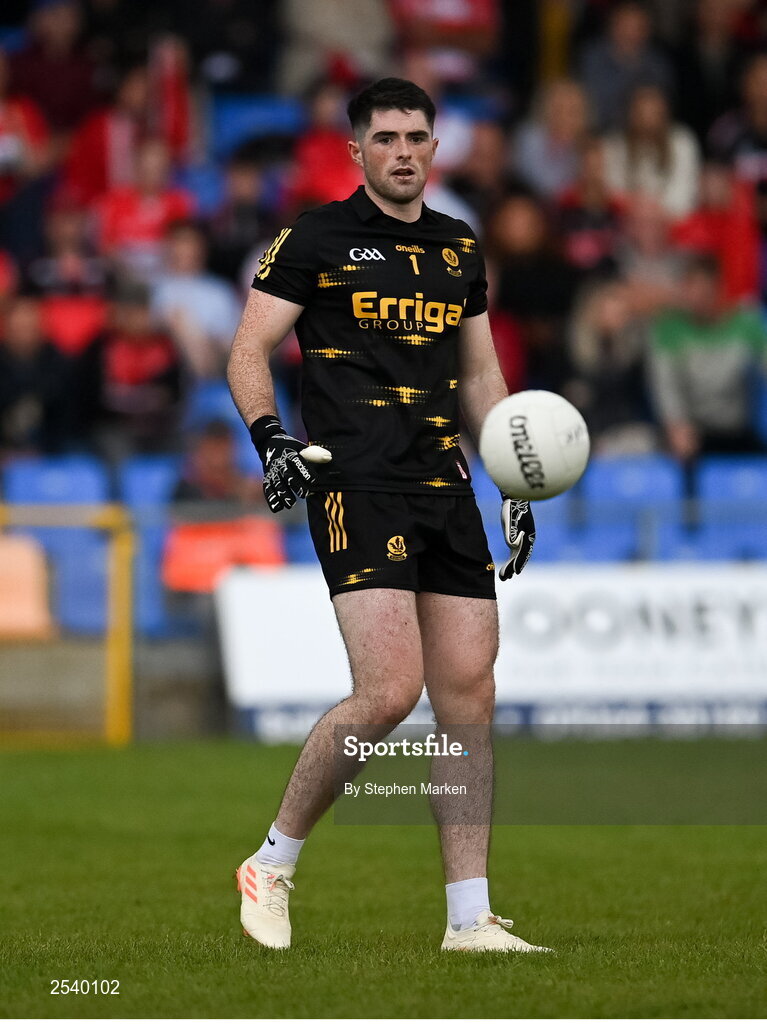 17 June 2023; Derry goalkeeper Odhran Lynch  during the GAA Football All-Ireland Senior Championship Round 3 match between Derry and Clare at Glennon Brothers Pearse Park in Longford. Photo by Stephen Marken/Sportsfile