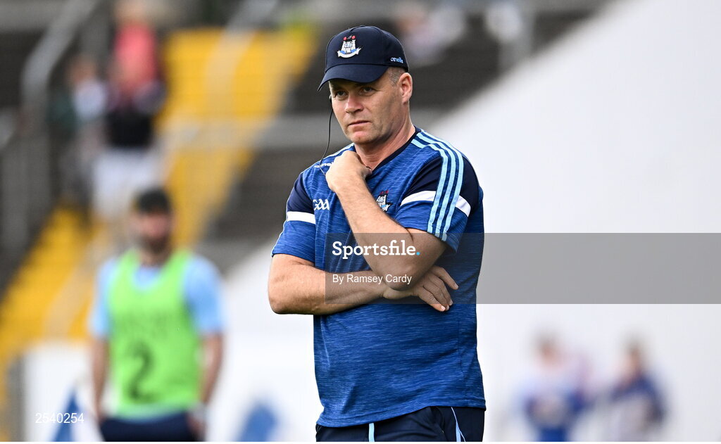 18 June 2023; Dublin manager Dessie Farrell during the GAA Football All-Ireland Senior Championship Round 3 match between Dublin and Sligo at Kingspan Breffni in Cavan. Photo by Ramsey Cardy/Sportsfile