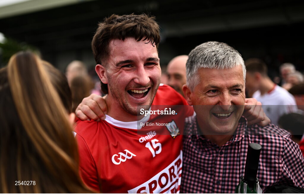 18 June 2023; Chris Óg Jones of Cork celebrates with supporters after the GAA Football All-Ireland Senior Championship Round 3 match between Cork and Mayo at TUS Gaelic Grounds in Limerick. Photo by Eóin Noonan/Sportsfile