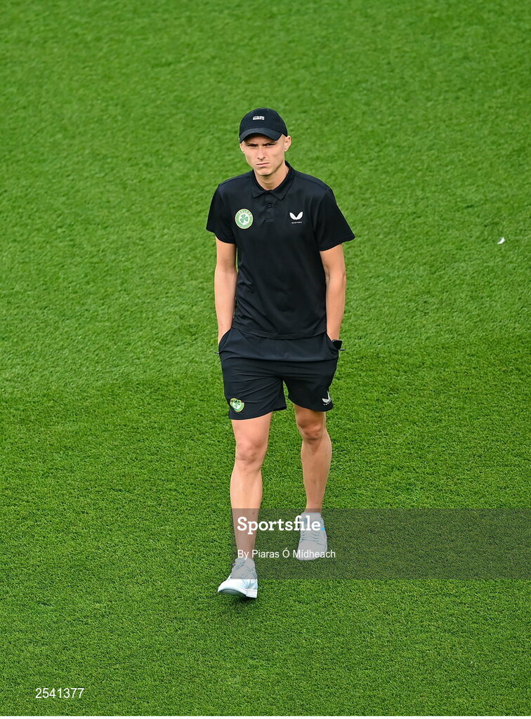 19 June 2023; Will Smallbone of Republic of Ireland walks the pitch before the UEFA EURO 2024 Championship qualifying group B match between Republic of Ireland and Gibraltar at the Aviva Stadium in Dublin. Photo by Piaras Ó Mídheach/Sportsfile