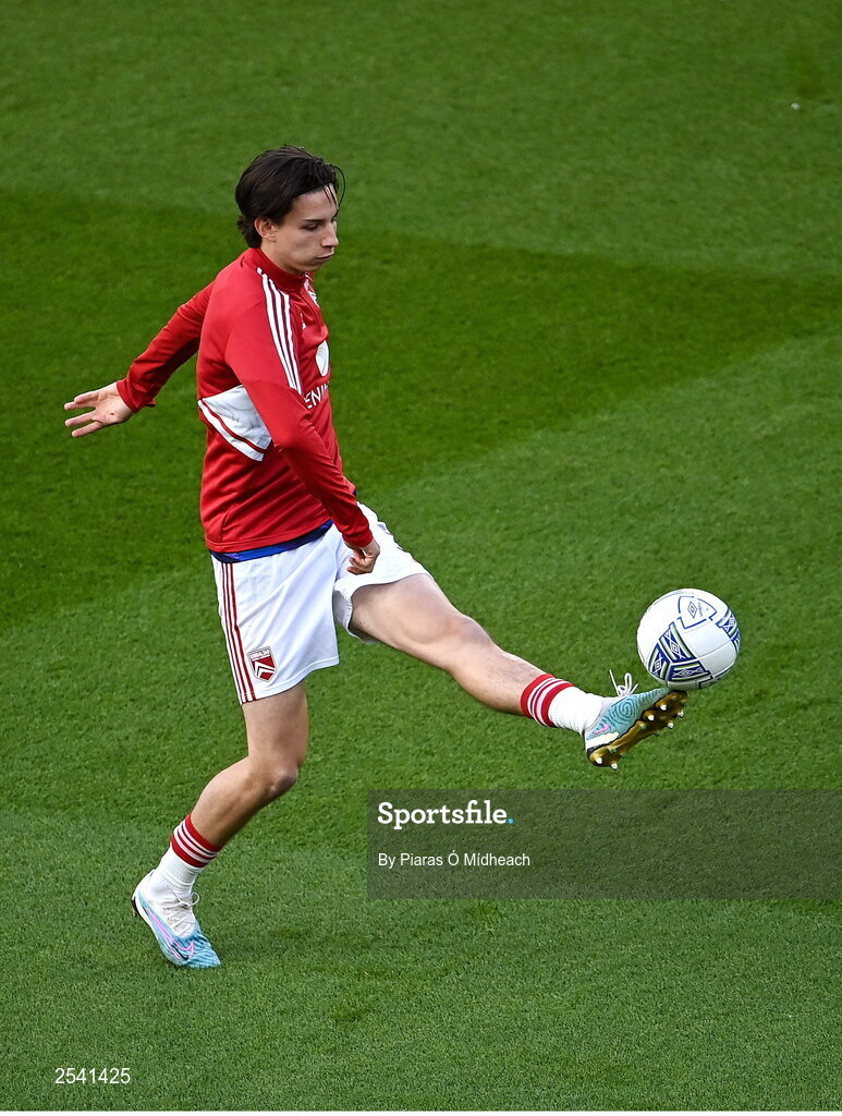 19 June 2023; Louie Annesley of Gibraltar warming up before the UEFA EURO 2024 Championship qualifying group B match between Republic of Ireland and Gibraltar at the Aviva Stadium in Dublin. Photo by Piaras Ó Mídheach/Sportsfile