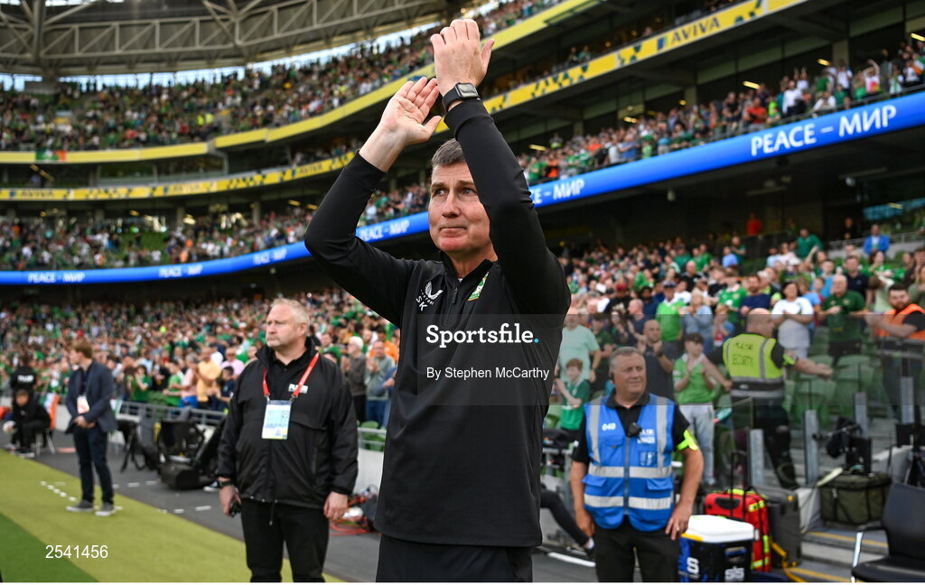 19 June 2023; Republic of Ireland manager Stephen Kenny before the UEFA EURO 2024 Championship qualifying group B match between Republic of Ireland and Gibraltar at the Aviva Stadium in Dublin. Photo by Stephen McCarthy/Sportsfile