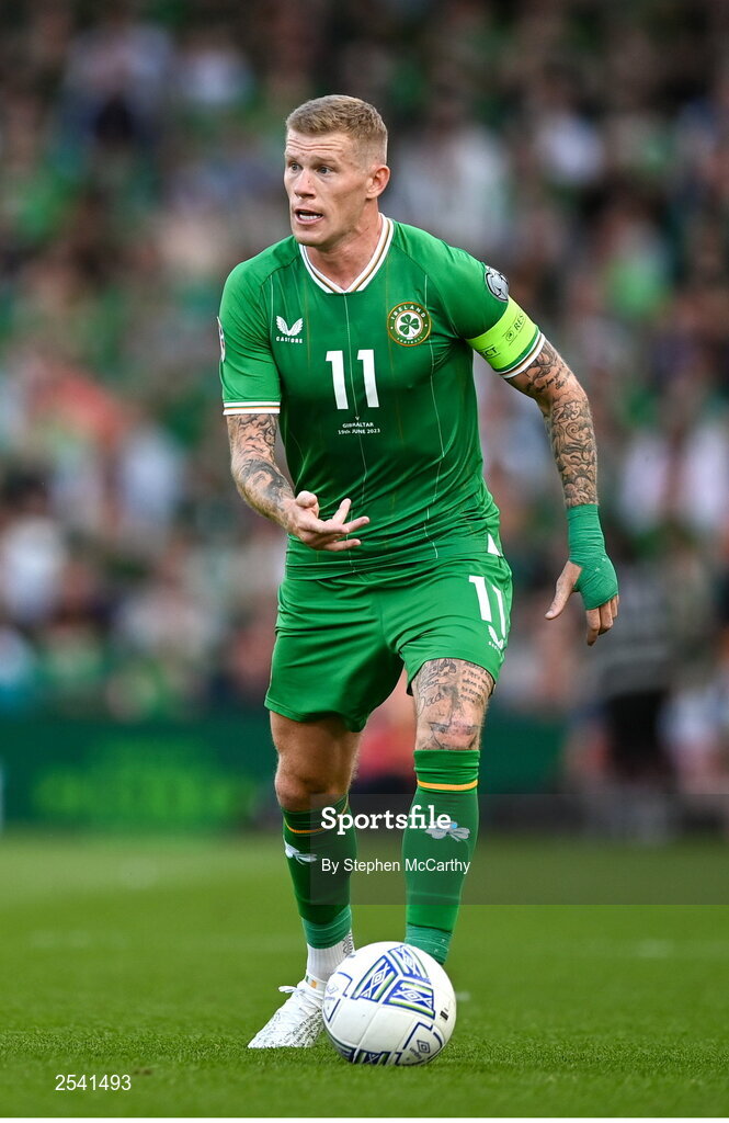 19 June 2023; James McClean of Republic of Ireland during the UEFA EURO 2024 Championship qualifying group B match between Republic of Ireland and Gibraltar at the Aviva Stadium in Dublin. Photo by Stephen McCarthy/Sportsfile