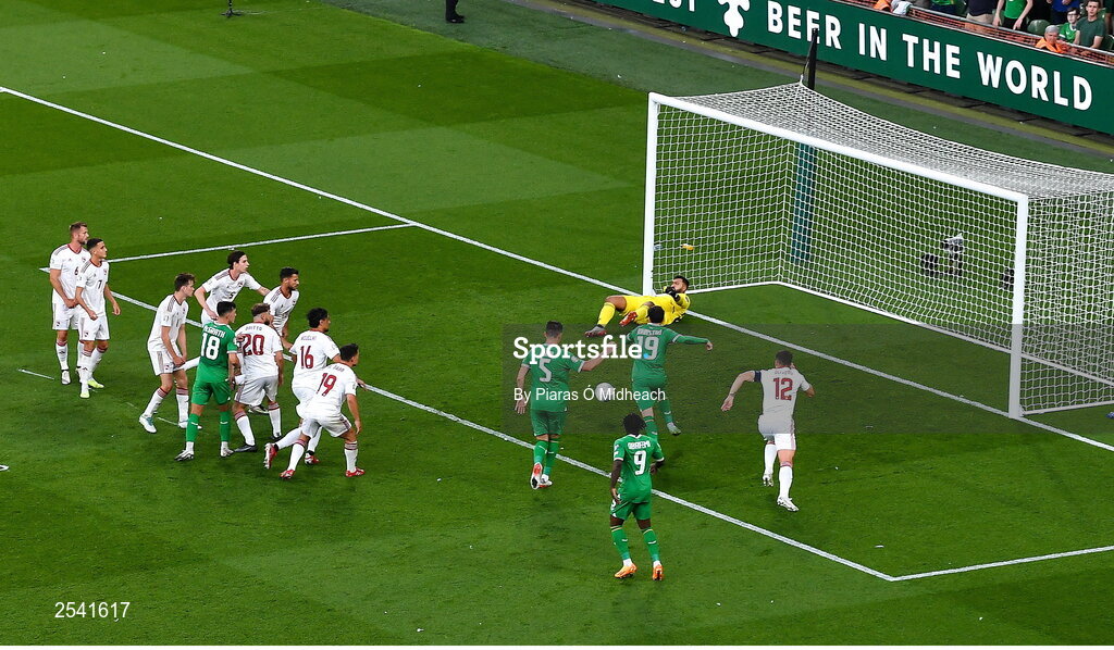 19 June 2023; Mikey Johnston of Republic of Ireland shoots to score his side's first goal during the UEFA EURO 2024 Championship qualifying group B match between Republic of Ireland and Gibraltar at the Aviva Stadium in Dublin. Photo by Piaras Ó Mídheach/Sportsfile