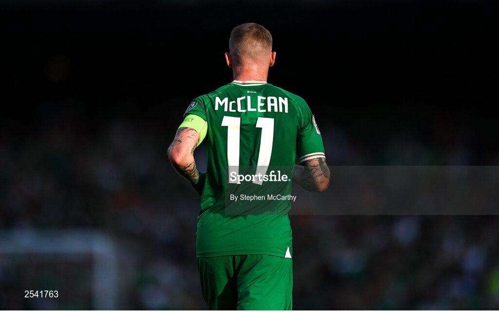 19 June 2023; James McClean of Republic of Ireland during the UEFA EURO 2024 Championship qualifying group B match between Republic of Ireland and Gibraltar at the Aviva Stadium in Dublin. Photo by Stephen McCarthy/Sportsfile