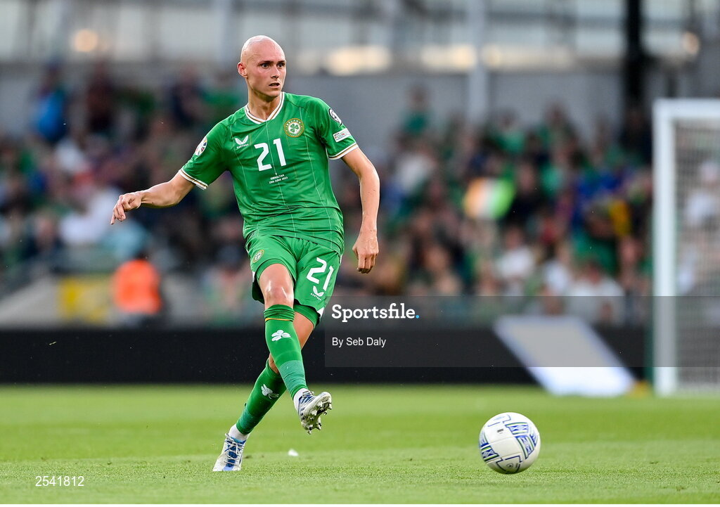 19 June 2023; Will Smallbone of Republic of Ireland during the UEFA EURO 2024 Championship qualifying group B match between Republic of Ireland and Gibraltar at the Aviva Stadium in Dublin. Photo by Seb Daly/Sportsfile