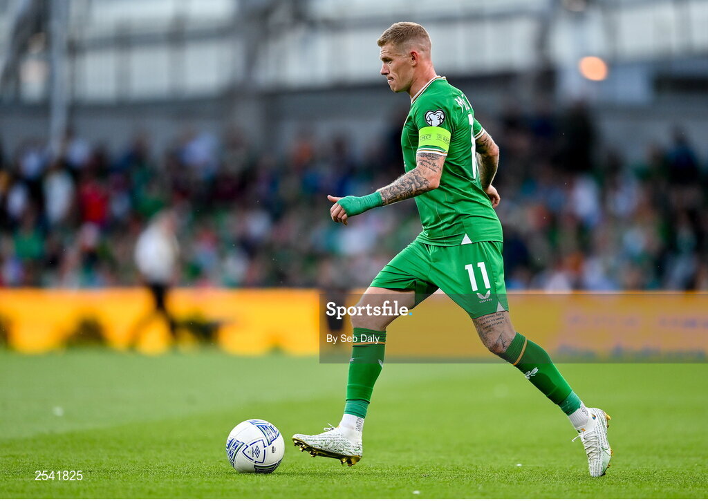 19 June 2023; James McClean of Republic of Ireland during the UEFA EURO 2024 Championship qualifying group B match between Republic of Ireland and Gibraltar at the Aviva Stadium in Dublin. Photo by Seb Daly/Sportsfile