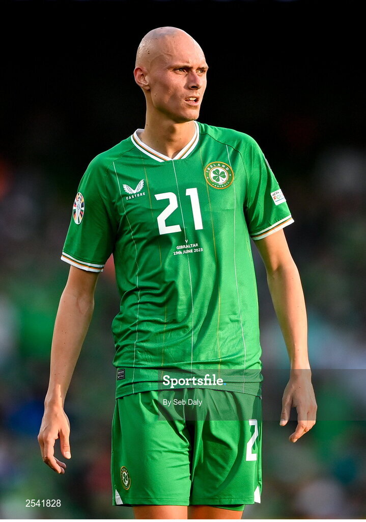 19 June 2023; Will Smallbone of Republic of Ireland during the UEFA EURO 2024 Championship qualifying group B match between Republic of Ireland and Gibraltar at the Aviva Stadium in Dublin. Photo by Seb Daly/Sportsfile