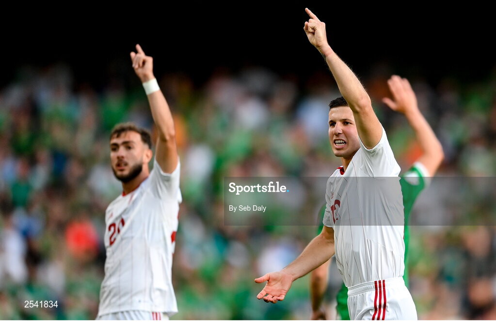 19 June 2023; Jayce Olivero of Gibraltar during the UEFA EURO 2024 Championship qualifying group B match between Republic of Ireland and Gibraltar at the Aviva Stadium in Dublin. Photo by Seb Daly/Sportsfile