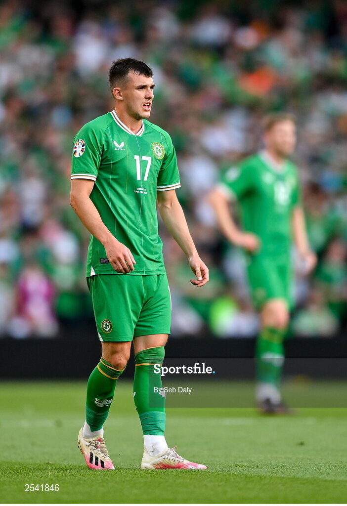 19 June 2023; Jason Knight of Republic of Ireland during the UEFA EURO 2024 Championship qualifying group B match between Republic of Ireland and Gibraltar at the Aviva Stadium in Dublin. Photo by Seb Daly/Sportsfile