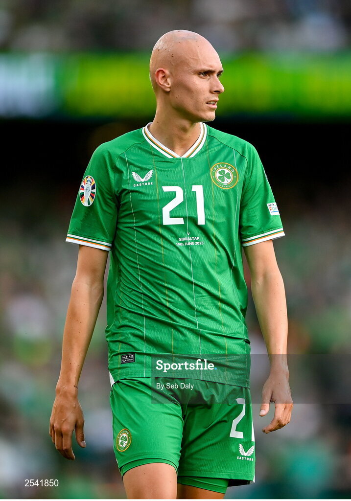 19 June 2023; Will Smallbone of Republic of Ireland during the UEFA EURO 2024 Championship qualifying group B match between Republic of Ireland and Gibraltar at the Aviva Stadium in Dublin. Photo by Seb Daly/Sportsfile