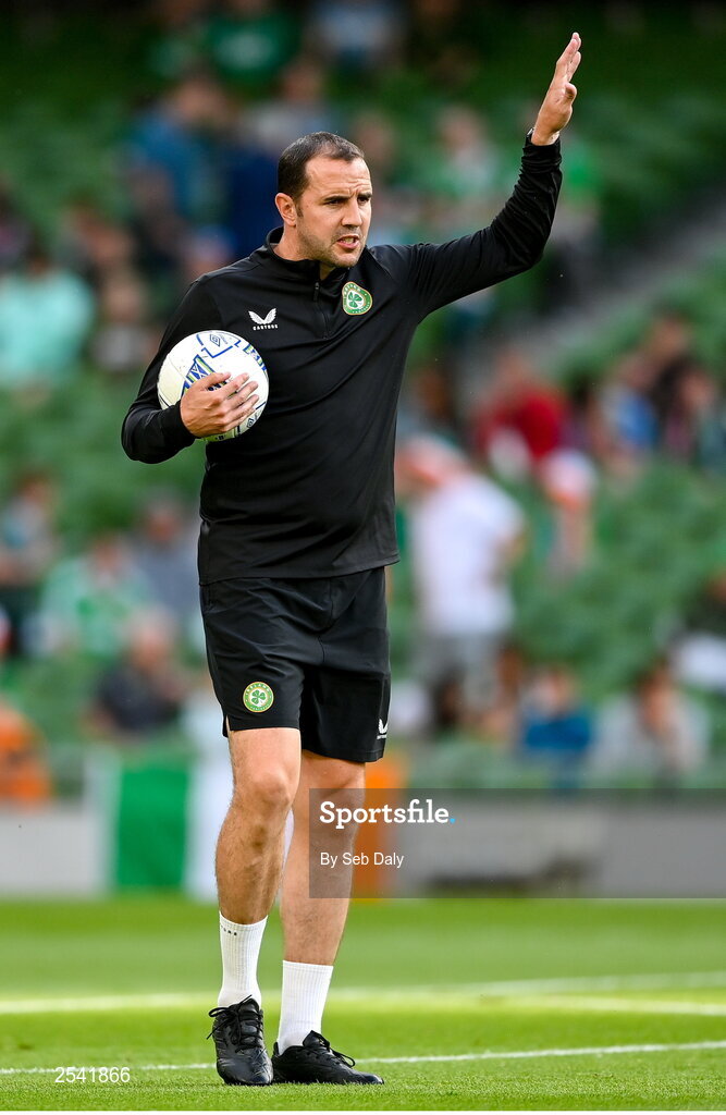 19 June 2023; Republic of Ireland coach John O'Shea before the UEFA EURO 2024 Championship qualifying group B match between Republic of Ireland and Gibraltar at the Aviva Stadium in Dublin. Photo by Seb Daly/Sportsfile