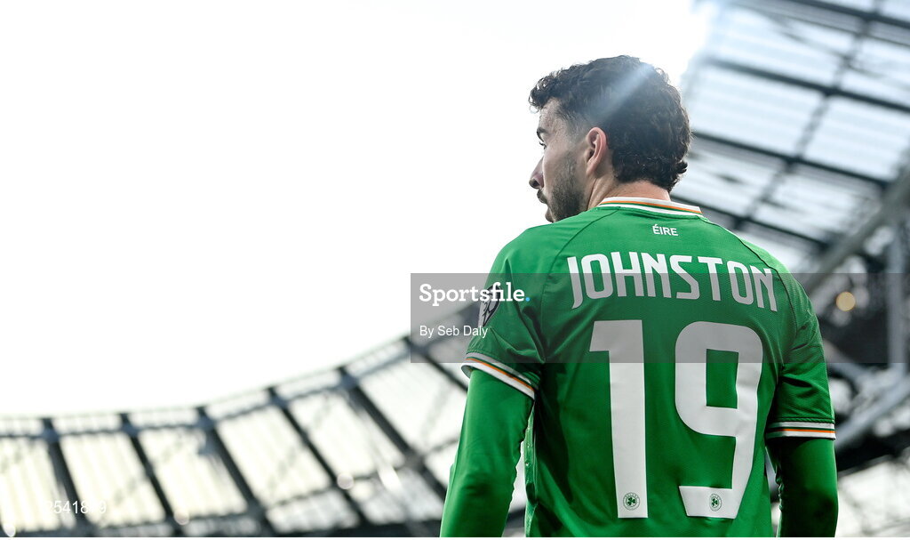 19 June 2023; Mikey Johnston of Republic of Ireland during the UEFA EURO 2024 Championship qualifying group B match between Republic of Ireland and Gibraltar at the Aviva Stadium in Dublin. Photo by Seb Daly/Sportsfile