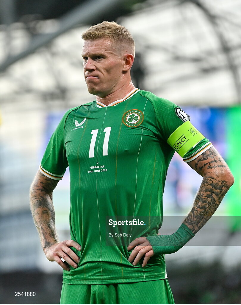 19 June 2023; James McClean of Republic of Ireland during the UEFA EURO 2024 Championship qualifying group B match between Republic of Ireland and Gibraltar at the Aviva Stadium in Dublin. Photo by Seb Daly/Sportsfile