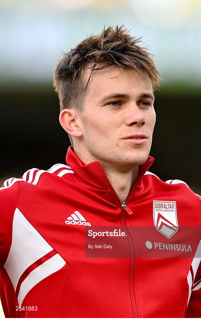 19 June 2023; Niels Hartman of Gibraltar before the UEFA EURO 2024 Championship qualifying group B match between Republic of Ireland and Gibraltar at the Aviva Stadium in Dublin. Photo by Seb Daly/Sportsfile