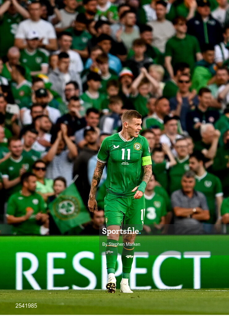 19 June 2023; James McClean of Republic of Ireland during the UEFA EURO 2024 Championship qualifying group B match between Republic of Ireland and Gibraltar at the Aviva Stadium in Dublin. Photo by Stephen Marken/Sportsfile